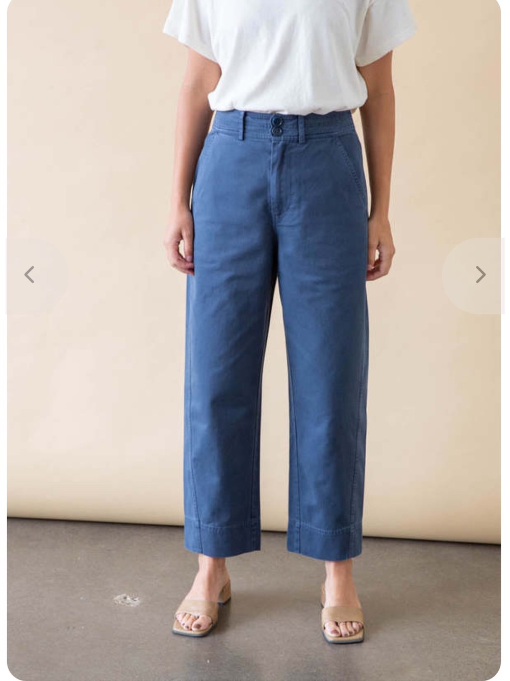 Apiece Apart Blue Wide-Leg Cropped Pants